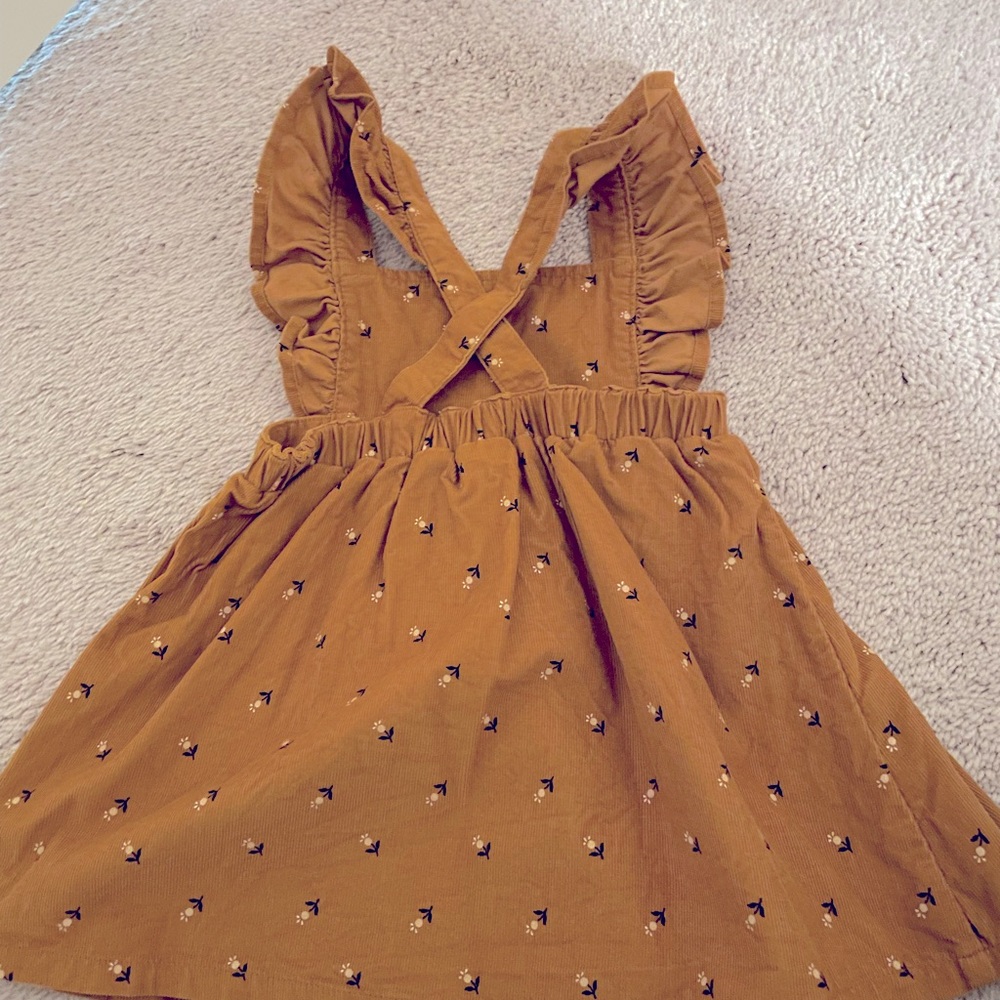 Baby GAP Mustard Girls Dress with Ruffle Straps - Picture 2 of 4